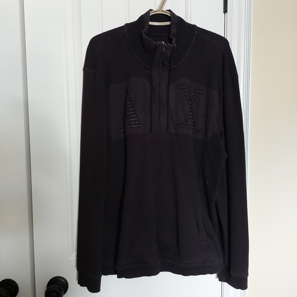 Armani Exchange - Men's Quarter-zip pullover sweater - Picture 2 of 4